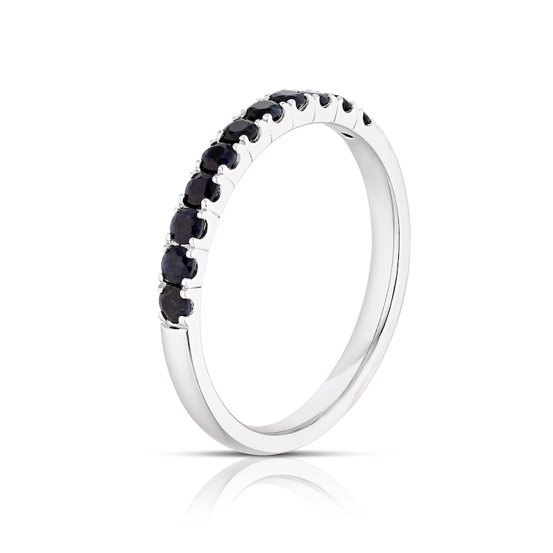 Sterling Silver Black Sapphire Eternity Ring