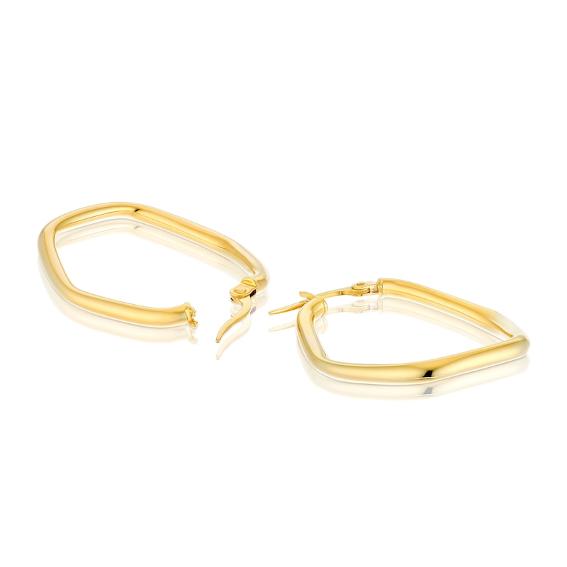 9ct Yellow Gold Octagon Hoop Earrings