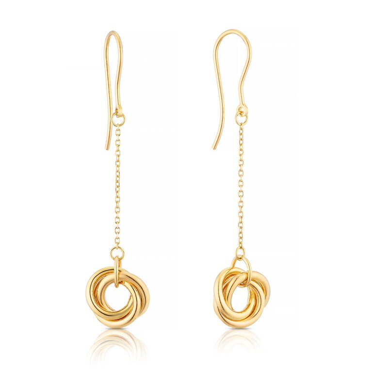 9ct Yellow Gold Knot Drop Earrings