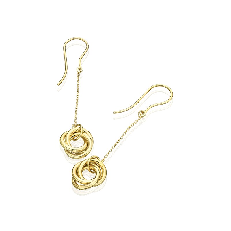 9ct Yellow Gold Knot Drop Earrings