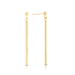9ct Yellow Gold Straight Bar Drop Earrings