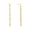 9ct Yellow Gold & Pearl Paper Link Earrings