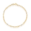 Thumbnail Image 1 of 9ct Yellow Gold & Pearl Paper Link Bracelet
