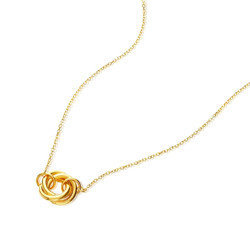 Main Image 2 of 9ct Yellow Gold Interlocked Knot Pendant Necklace
