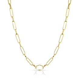 9ct Yellow Gold Paper Link Chain Necklace