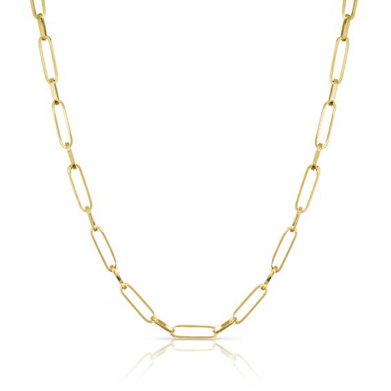 9ct Yellow Gold Paper Link Chain Necklace