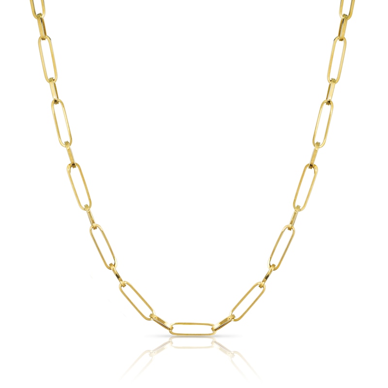 Main Image 1 of 9ct Yellow Gold Paper Link Chain Necklace