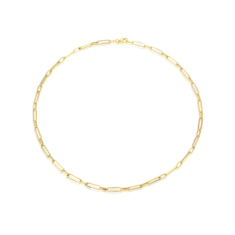 Main Image 2 of 9ct Yellow Gold Paper Link Chain Necklace