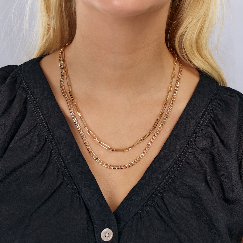 Main Image 5 of 9ct Yellow Gold Paper Link Chain Necklace