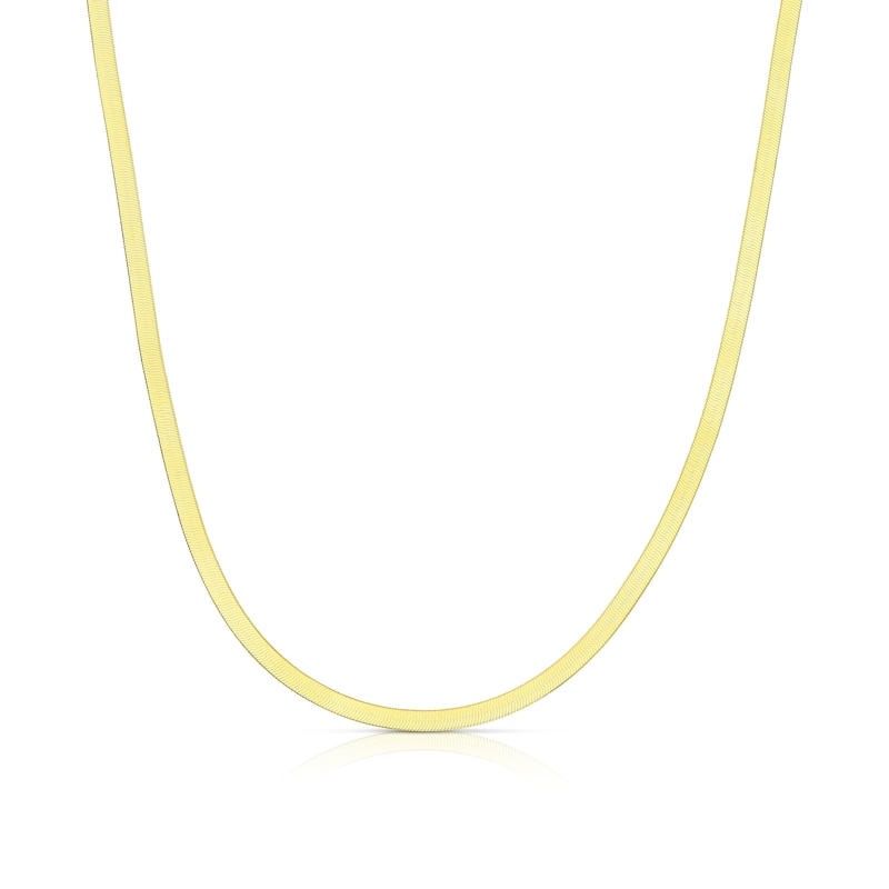 9ct Yellow Gold 18 Inch Flat Herringbone Chain