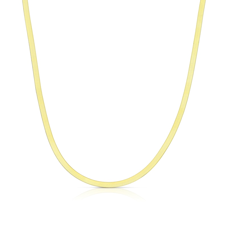 Main Image 1 of 9ct Yellow Gold 18 Inch Flat Herringbone Chain