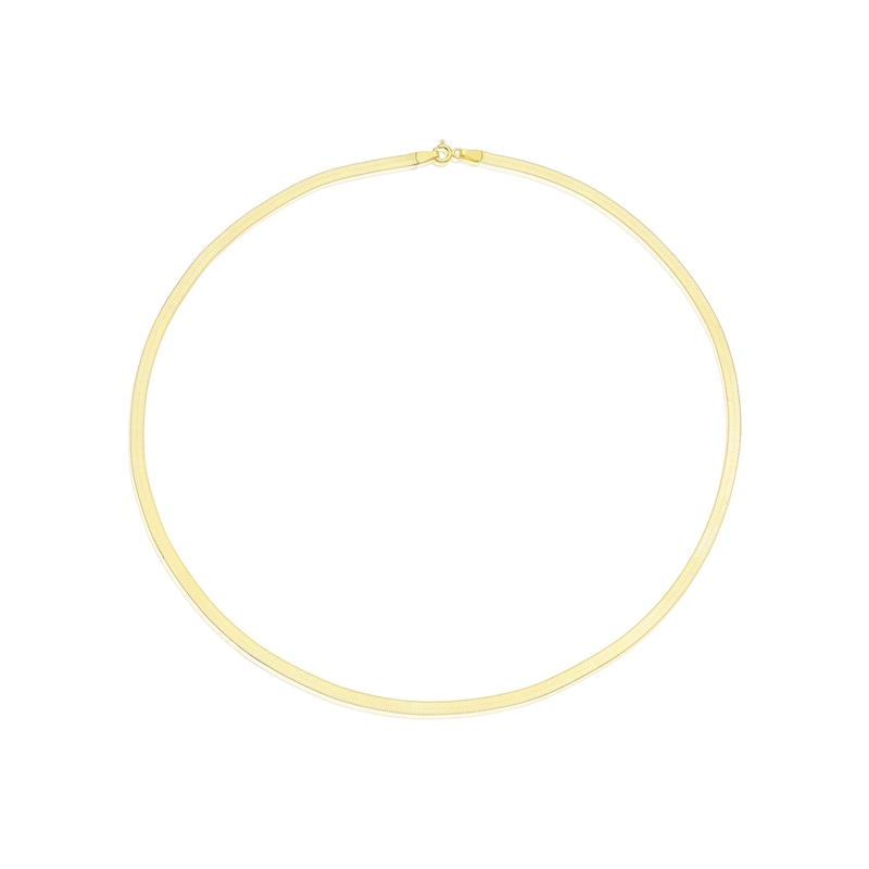 Main Image 2 of 9ct Yellow Gold 18 Inch Flat Herringbone Chain