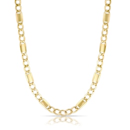 9ct Yellow Gold 22" Link Station Curb Chain