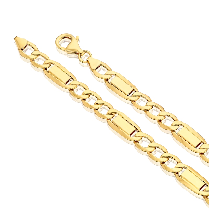 Main Image 3 of 9ct Yellow Gold 22&quot; Link Station Curb Chain