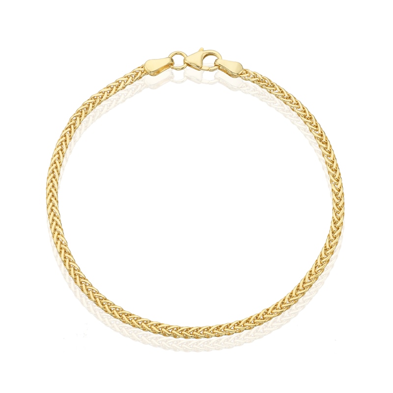 9ct Yellow Gold Plait Chain Bracelet | H.Samuel