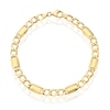 Thumbnail Image 1 of 9ct Yellow Gold Link Station Curb Chain Bracelet