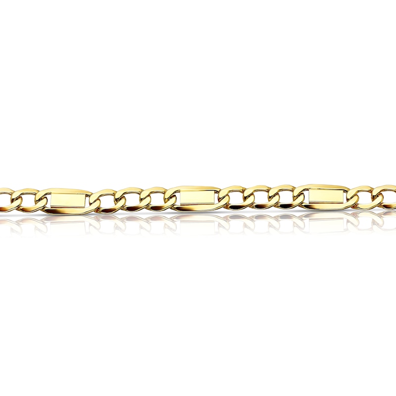 Main Image 2 of 9ct Yellow Gold Link Station Curb Chain Bracelet