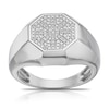 Thumbnail Image 0 of Men's Sterling Silver 0.05ct Diamond Cluster Hexagon Ring