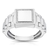 Thumbnail Image 0 of Men's Sterling Silver 0.05ct Diamond Square Signet Ring