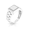 Thumbnail Image 2 of Men's Sterling Silver 0.05ct Diamond Square Signet Ring