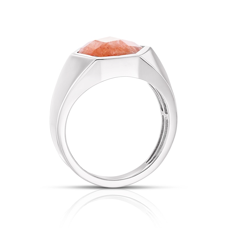 Men's Sterling Silver & Sunstone Ring