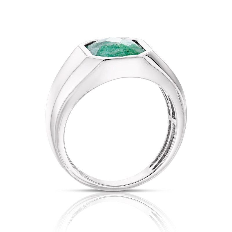 Main Image 3 of Men's Sterling Silver & Green Aventurine Ring