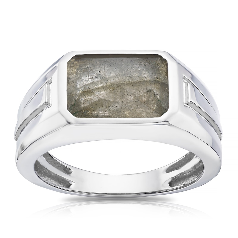 Men's Sterling Silver & Labradorite Ring