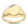 Thumbnail Image 1 of Men's Sterling Silver & 18ct Gold Plated Vermeil 0.04ct Diamond Signet Ring