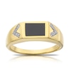 Thumbnail Image 1 of Men's Sterling Silver & 18ct Gold Plated Vermeil Onyx Diamond Signet Ring