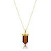 Thumbnail Image 1 of Men's Sterling Silver & 18ct Gold Plated Vermeil Tiger Eye Pendant