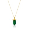 Thumbnail Image 1 of Men's Sterling Silver & 18ct Gold Plated Vermeil Malachite Pendant