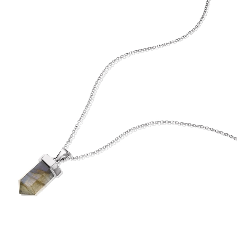 Main Image 2 of Men's Sterling Silver & Labradorite Pendant