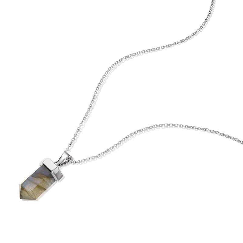 Men's Sterling Silver & Labradorite Pendant