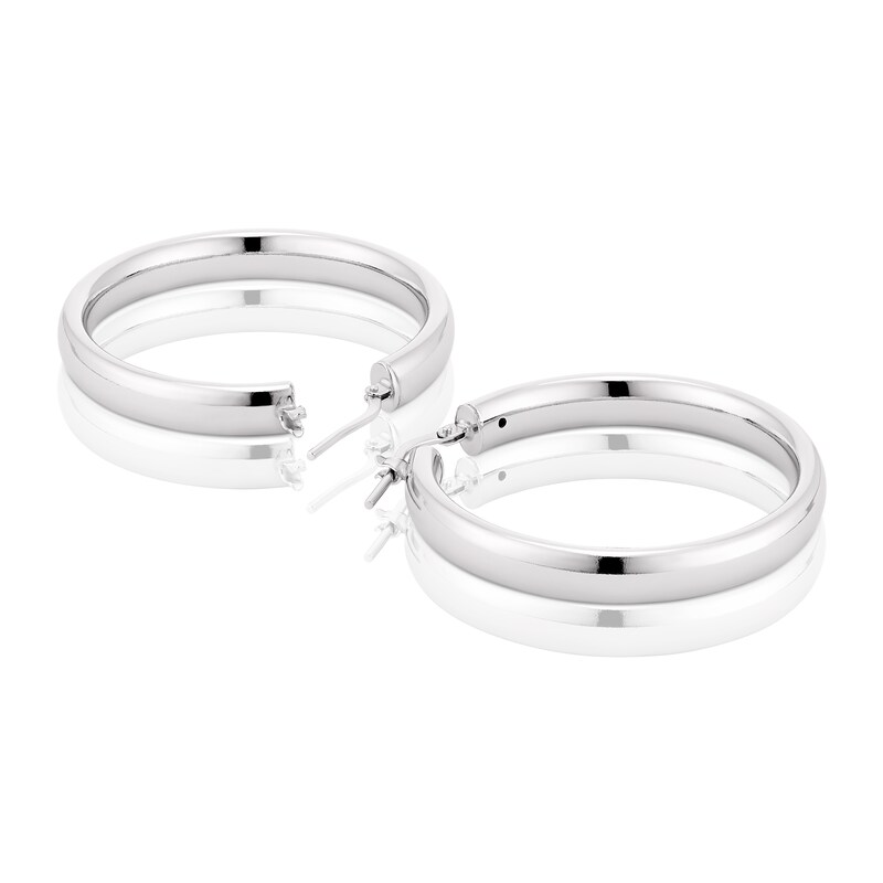 Sterling Silver Large Hoop Earrings H.Samuel