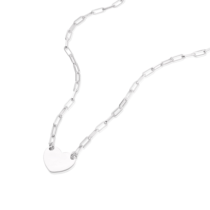 Main Image 2 of Sterling Silver Heart Station Chain Necklace