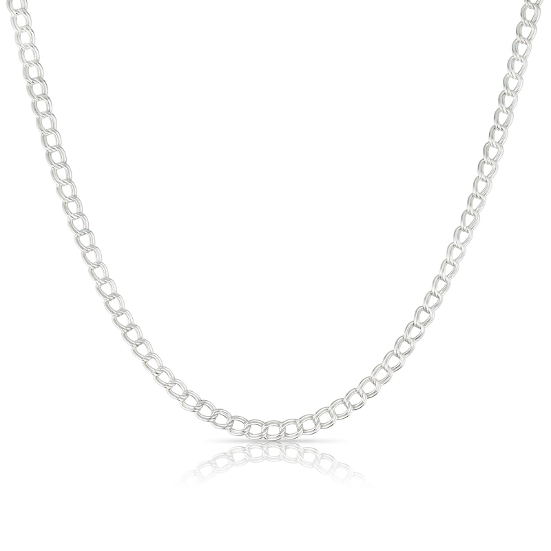 Main Image 1 of Sterling Silver 18&quot; Double Link Chain Necklace
