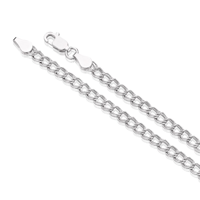 Main Image 3 of Sterling Silver 18&quot; Double Link Chain Necklace