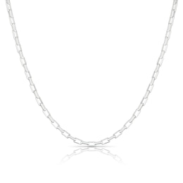 Sterling Silver 18" Square Link Chain Necklace