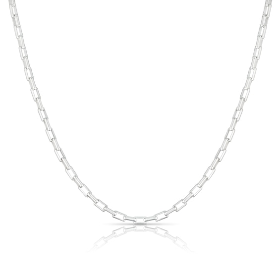 Sterling Silver 18 Square Link Chain Necklace