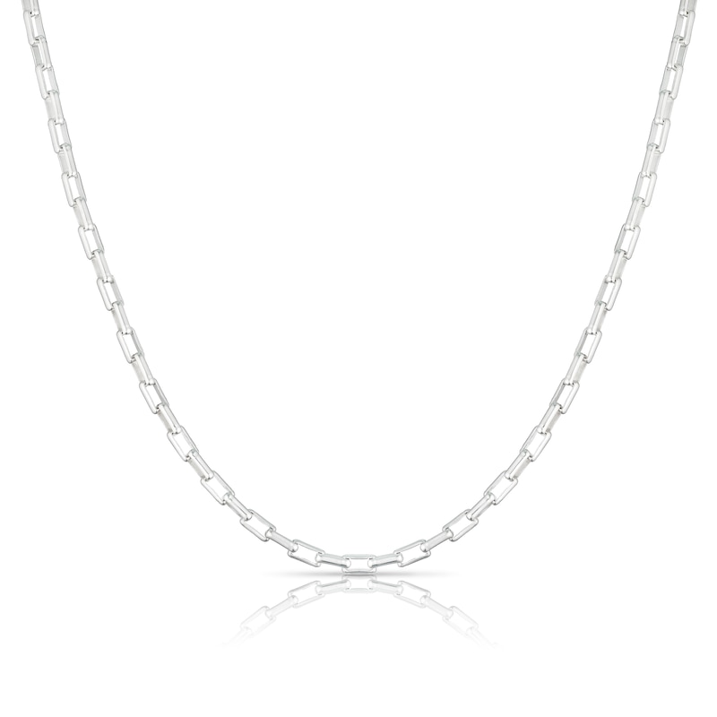 Main Image 1 of Sterling Silver 18" Square Link Chain Necklace