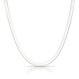 Sterling Silver 18" Flat Herringbone Necklace