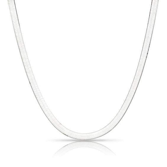 Sterling Silver 18 Flat Herringbone Necklace