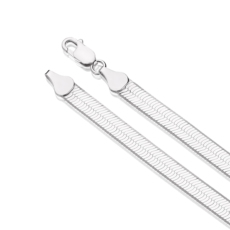 Main Image 3 of Sterling Silver 18" Flat Herringbone Necklace