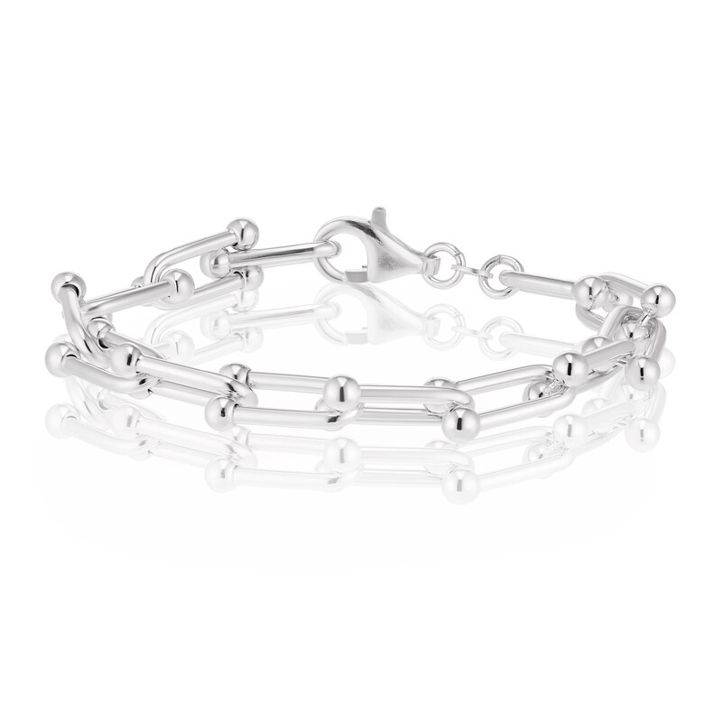 Sterling Silver Horseshoe Link Chain Bracelet H.Samuel