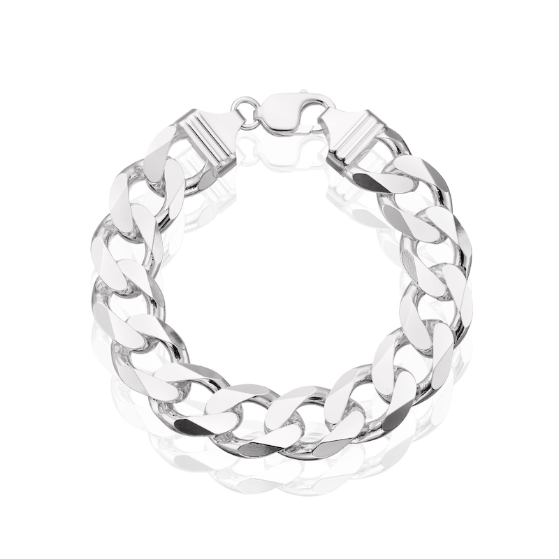 Main Image 1 of Men's Sterling Silver Chunky Curb Bracelet 8.25''