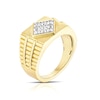 Thumbnail Image 1 of Men's Sterling Silver & 18ct Gold Plated Vermeil 0.40ct Diamond Signet Ring