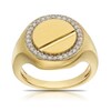 Thumbnail Image 1 of Men's Sterling Silver & 18ct Gold Plated Vermeil 0.33ct Diamond Signet Ring