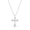 Thumbnail Image 1 of Men's Sterling Silver 0.10ct Diamond Cross Pendant