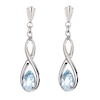 Thumbnail Image 1 of 9ct White Gold Blue Topaz Figure of Eight Earrings