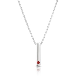 Men's Sterling Silver & Garnet Pendant